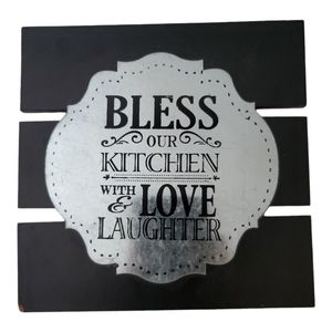 Bless this kitchen sign aluminum/wood